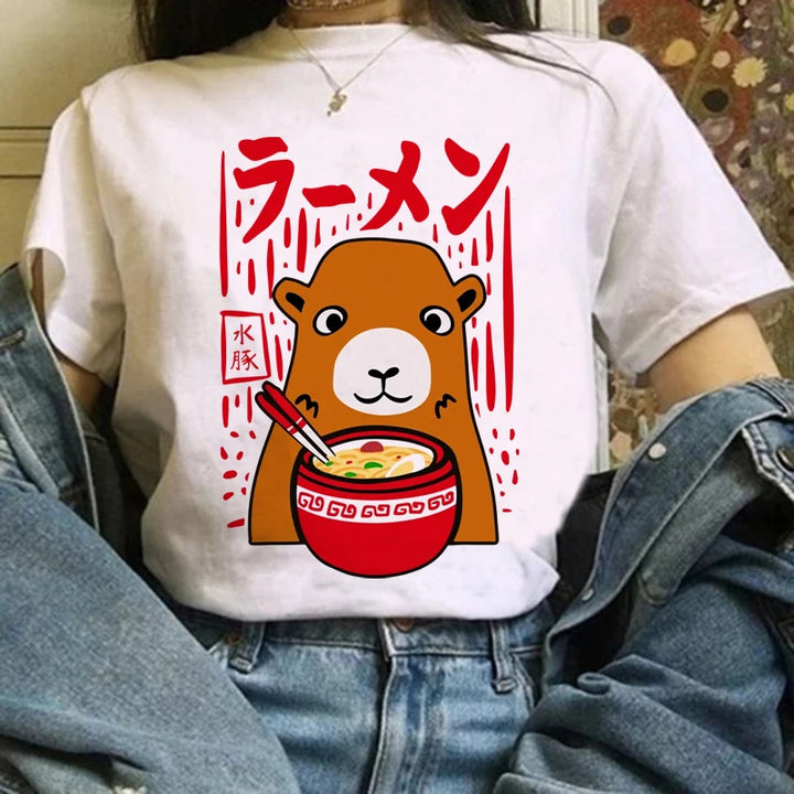 Capy Eating Noodles Tee