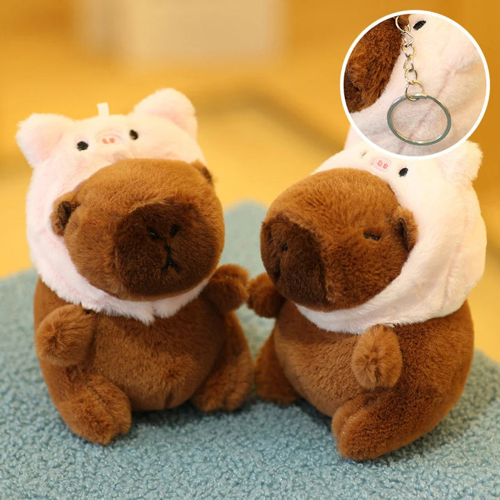 Pink Pig Hat Keychain