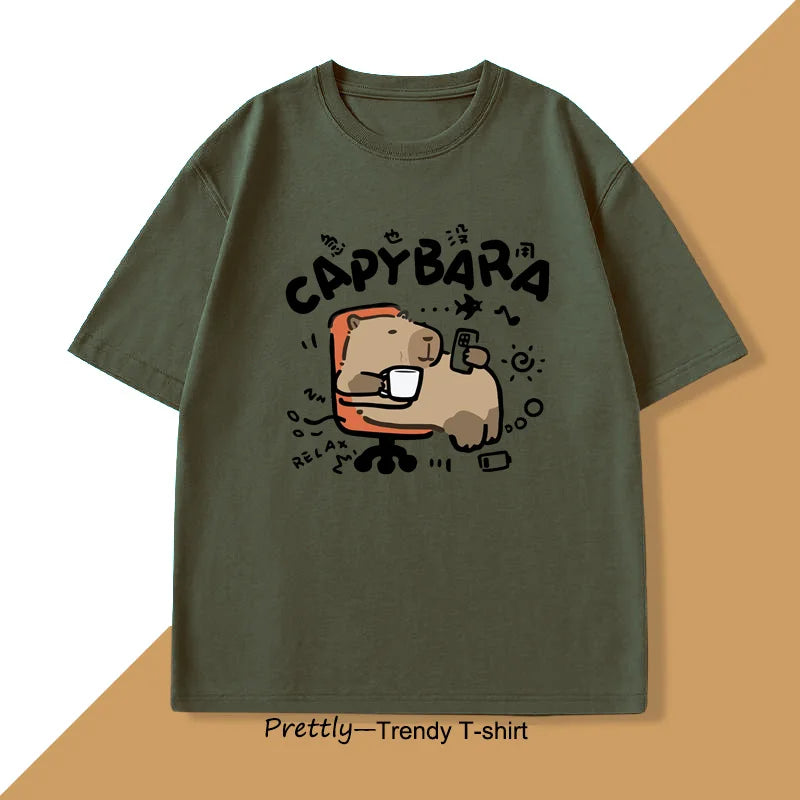 Capy Scrolling & Sipping T-Shirt