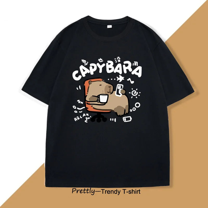 Capy Scrolling & Sipping T-Shirt