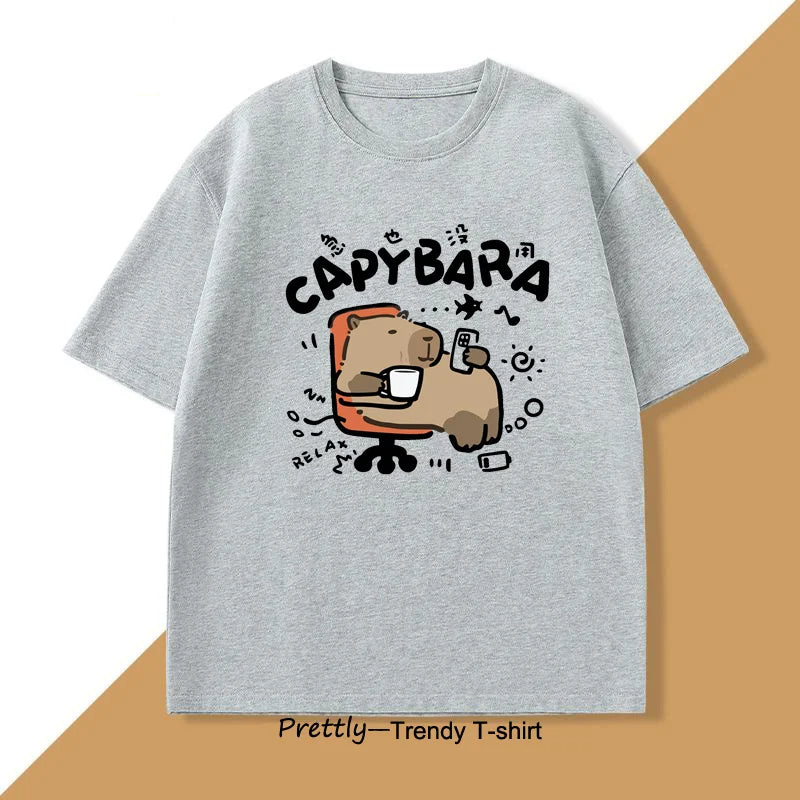 Capy Scrolling & Sipping T-Shirt