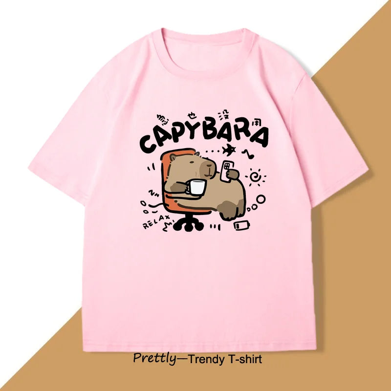 Capy Scrolling & Sipping T-Shirt