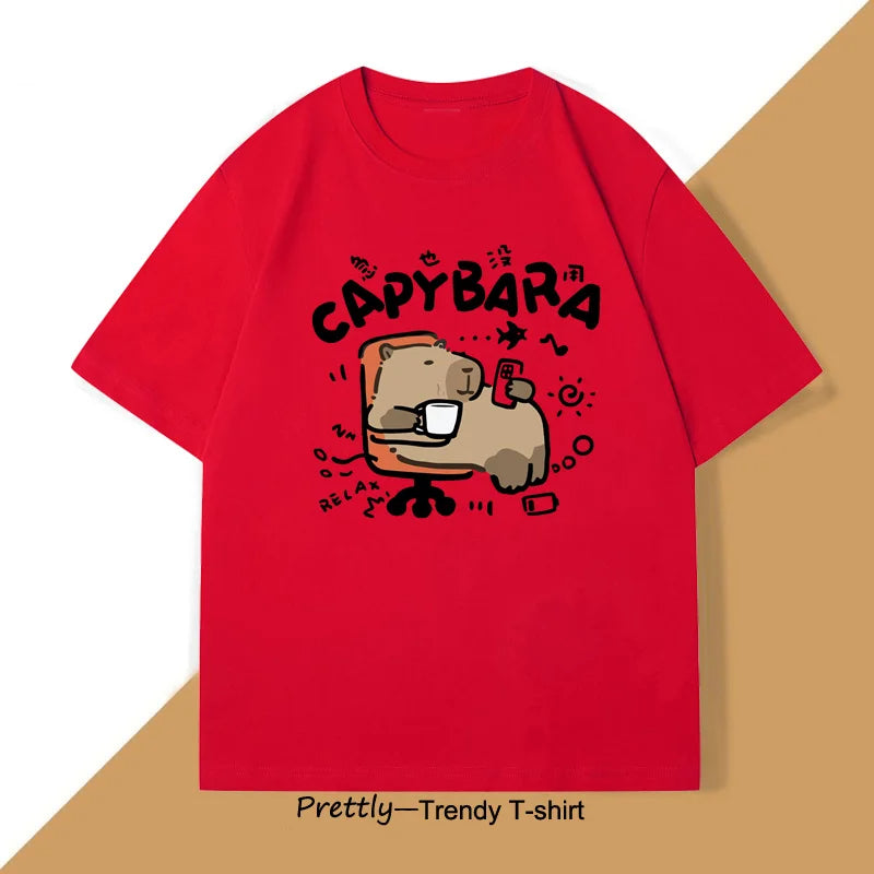 Capy Scrolling & Sipping T-Shirt