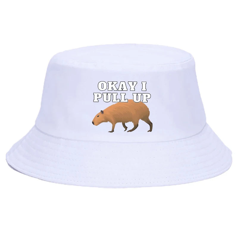 Sombrero de pesca de capibara blanco