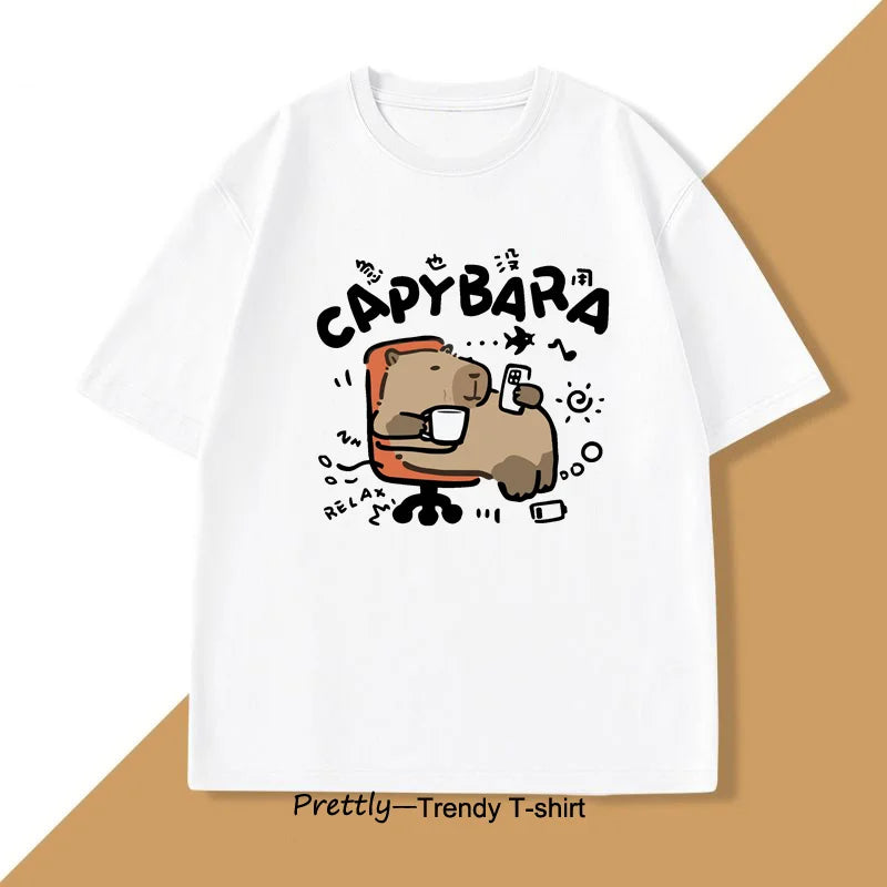 Capy Scrolling & Sipping T-Shirt