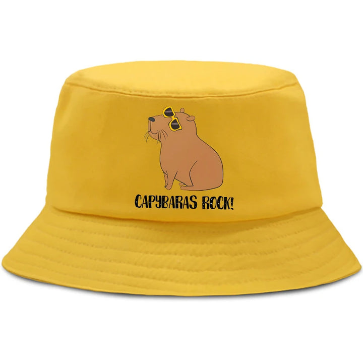 Sombrero de pesca de capibara amarillo 