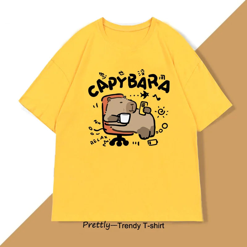 Capy Scrolling & Sipping T-Shirt